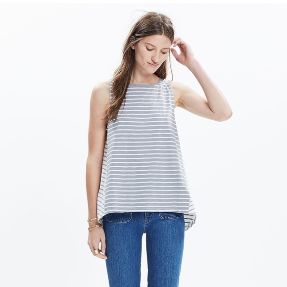 Madewell Forward-Seam Tank Top in Stripe size large - Picture 1 of 7